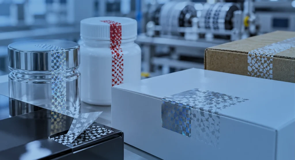 Naklejki zabezpieczające przed otwarciem na opakowaniach produktów